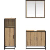 vidaXL Komplet pohištva za kopalnico z vrati 3 pcs artisan hrast | Shoptok.si