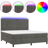 The Living Store Box spring postelja z vzmetnico LED temno siva 160x200 cm žamet - Box Spring Postelja, (21491088) | Shoptok.si