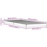  Krevet s daskama Bijelo 80 x 210 cm Čvrsto borovo drvo | shoptok.hr