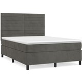 The Living Store Box spring posteljni z vzmetnico temno siv 140x190 cm žamet - Box Spring Postelja, (21491715) | Shoptok.si