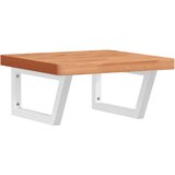  Zidna polica za umivaonik od čelika i masivne bukovine Smeđa 50 x 50 x 4 cm | Shoptok.si