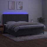  box spring s madracem LED tamnosivi 200x200 cm baršun | shoptok.hr