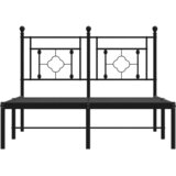  Metalni okvir za krevet s uzglavljem crni 120x200 cm | shoptok.hr
