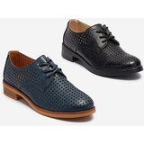 Resti Openwork black women's eco leather half shoes Azedvo- Footwear | Shoptok.si