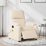 vidaXL električni masažni naslanjač bež mikrovlakna | Shoptok.si