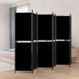 Sobna pregrada s 6 panela crna 300 x 180 cm od tkanine | shoptok.hr