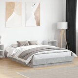 Furnova Posteljni okvir z LED diodami betonsko siv 150x200 cm, (21936147) Cene