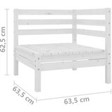  Vrtni kotni kavč bela trdna borovina, (20675291) | Shoptok.si