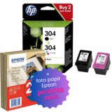 Epson Komplet kartuš HP 3JB05AE (nr.304 BK + nr.304 CMY), original + foto papir po SUPER ceni | Shoptok.si