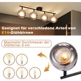 Nettlife Vintage stropna svetilka za dnevno sobo, dimljeno sivo steklo, nastavljiva 4 E14, (22116757) | Shoptok.si