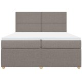  Krevet s oprugama i madracem smeđesivi 200x200 cm od tkanine | shoptok.hr
