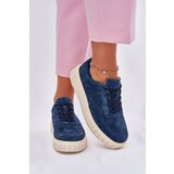EVENTO Suede Women's Platform Sneakers Navy Rilwena | shoptok.hr