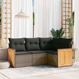  4-dijelni set vrtnih sofa od poliratana s jastucima sivi | shoptok.hr