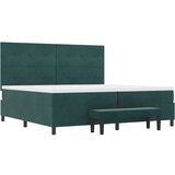  Postelja z vzmetnico Temno zelena 200 x 200 cm Žamet, (5000142040) | Shoptok.si