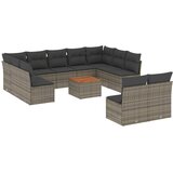  12-dijelni set vrtnih sofa od poliratana s jastucima sivi | shoptok.hr