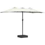 vidaXL vrtni dežnik peščena 385 x 209 x 244 cm blago | Shoptok.si