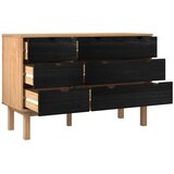  Ormar s ladicama OTTA Crna 111 x 43 x 73,5 cm Masivna borovina | shoptok.hr