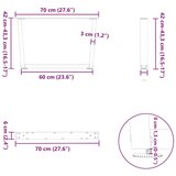  Noge blagovaonskog stola V-oblika 2 kom antracit 70x(42-43 3)cm | shoptok.hr