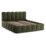Micadoni Zelena oblazinjena zakonska postelja s prostorom za shranjevanje z letvenim dnom 140x200 cm Lupine – | Shoptok.si