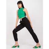 Fashion Hunters Black trousers in high-waisted fabric Cene