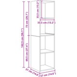 vidaXL Set TV omar s polico 3 pcs artisan hrast 37 x 37 x 142.5 cm | Shoptok.si