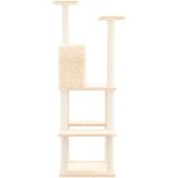  Penjalica za mačke sa stupovima za grebanje krem 144,5 cm | shoptok.hr