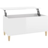 vidaXL Klubska mizica visok sijaj bela 90x44,5x45 cm inženirski les, (20712721) | Shoptok.si