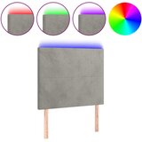 Maison Chic led posteljno vzglavje - vzglavna omarica - nočna omarica svetlo sivo 100x5x118/128 cm žamet, (21711731) Cene