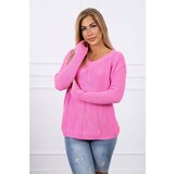 Kesi Sweater with V neckline light pink Cene