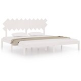  Okvir za krevet bijeli 200 x 200 cm od masivnog drva | shoptok.hr