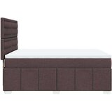 vidaXL Box spring postelja z vzmetnico temno rjava 160x200 cm blago, (21304545) | Shoptok.si