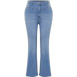 Trendyol Curve Light Blue Stitch Detail Flare Fit Denim Jeans | Shoptok.si