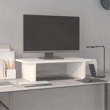  Stalak za monitor bijeli 50 x 27 x 15 cm od masivne borovine | shoptok.hr