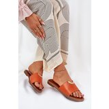 Boto Women's Eco Leather Slippers With Decorative Details Orange Mevith | shoptok.hr