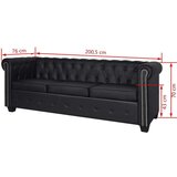  Trosjed Chesterfield od umjetne kože crni | shoptok.hr