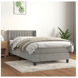  Box spring postelja z vzmetnico svetlo siva 90x200 cm žamet | Shoptok.si