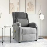  Masažna fotelja svjetlosiva baršunasta | shoptok.hr