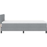  Postelja z vzmetnico z vzmetnico Svetlo siva 100 x 200 cm blago, (5000126811) | Shoptok.si