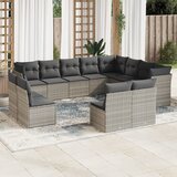 vidaXL 12-dijelni set vrtnih sofa poliratan s jastucima svijetlosivi Cijene