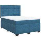 vidaXL Box spring postelja z vzmetnico modra 140x200 cm žamet, (21309684) | Shoptok.si