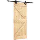  Drsna vrata s kompletom vodil 85x210 cm trdna borovina, (20999135) | Shoptok.si
