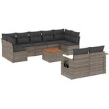  10-dijelni set vrtnih sofa od poliratana s jastucima sivi | shoptok.hr