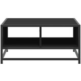 vidaXL Klubska mizica črna 60,5x60,5x30 cm inženirski les in kovina | Shoptok.si