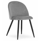 Brandless Stol BELLO - svetlo siv žamet / črne noge x 2, (22044105) | Shoptok.si