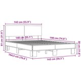  Okvir kreveta boja hrasta 140x190 cm konstruirano drvo i metal | shoptok.hr