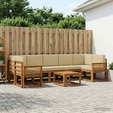  Set vanjskih sofa s jastukom 8 pcs Prirodna i bež Poliester | shoptok.hr