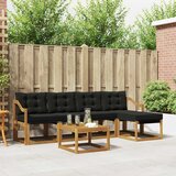  Set vanjskih sofa 6 kom. Prirodna i crna | shoptok.hr