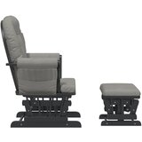  Stolica za ljuljanje s tabureom svjetlosiva od tkanine | shoptok.hr
