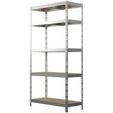 REGALUX Metalni regal (V x Š x DB: 180 x 90 x 40 cm, Broj polica: 5 Kom., Uticanje, Grafitno siva) | shoptok.hr