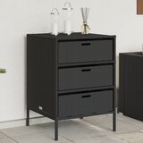 vidaXL Vrtna omara za shranjevanje črna 55x59x80 cm poli ratan Cene
